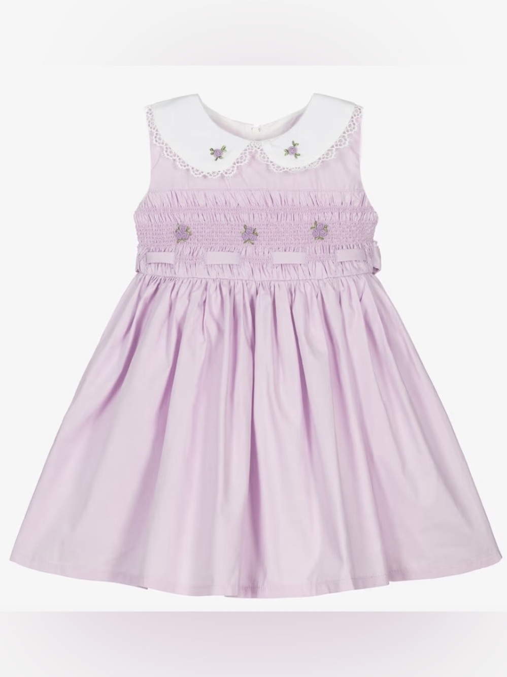 Beau Kid Girls Purple Cotton Smocked Dress (Size: 18-24M)